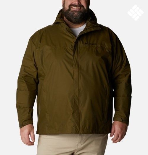 Men's Columbia Watertight II Rain Jackets Olive | Plus Size CA-CAC35